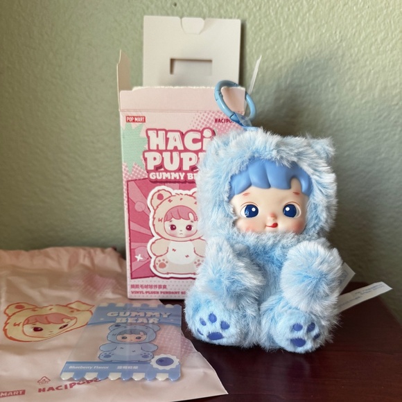 POP MART Accessories - Pop Mart HACIPUPU Gummy Bear Series - “Blueberry” Vinyl Plush Pendant - New